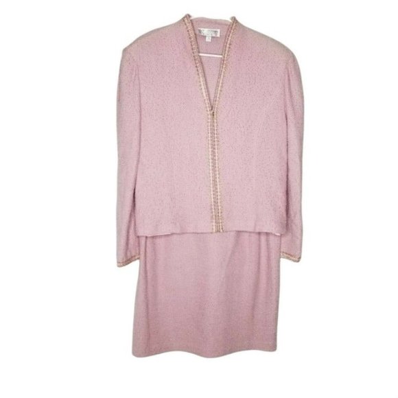 St. John Other - Vintage St John Collection Pink Knit Jacket Skirt Suit Size 14 - 16